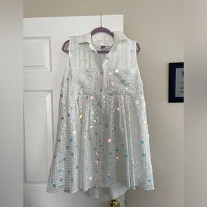 Queen of Sparkles white shimmer dress